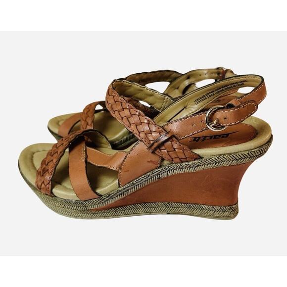 Earth Vista Spice Women's Sz 8.5B Leather Platform Wedge Shoes Heels Straps - Picture 1 of 11